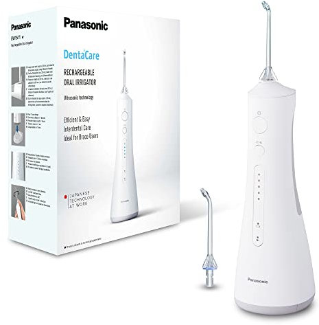 Panasonic EW1511W503 Wiederaufladbare Munddusche, Ultraschalltechnologie, Ultraschalldüse, 1 Stunde Ladezeit