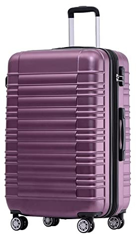 BEIBYE 2088 Zwillingsrollen Reisekoffer Koffer Trolleys Hartschale M-L-XL-Set (Violett, M)