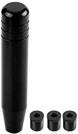 Qiilu Perilla de cambio de marcha, 18cm universal Pomo Pomos de palanca de cambios Perilla palanca de cambio manual Aleación de aluminio Marchas Marcha Coche (Negro)