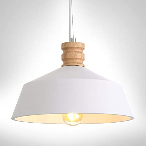 Paco Home Luminaria Suspendida, E27, Lámpara Para Salón, Comedor Y Cocina De Altura Ajustable, Color: Yeso blanco, Bombilla: Sin bombillas