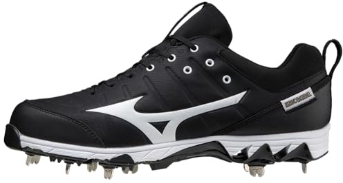 Mizuno 320630.9000.11.0900 9-Spike Herren Metall Baseball Cleat 9 (0900), Schwarz/Weiß, 42.5 EU