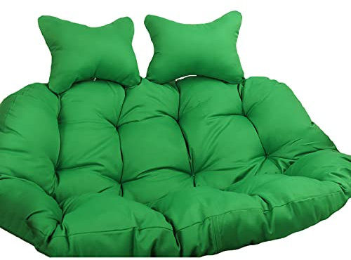 SRHMYWGY 2 Personen Hängende Schaukel Kissen Doppelt Hängender Hängesessel Kissen für Hängekorb Hängende Stuhl Auflage für Gärten Terrassen Outdoor Wasserdicht (Green)