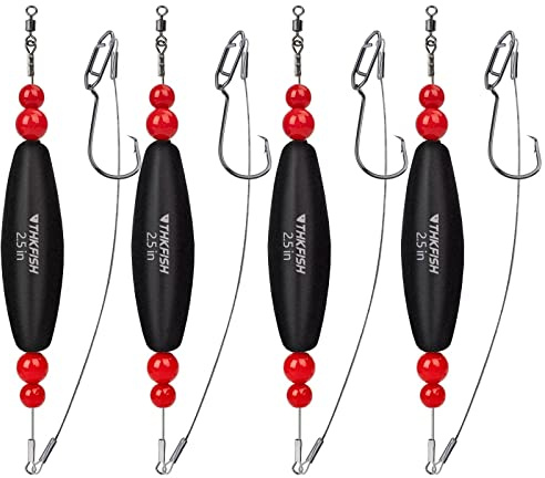 THKFISH Posen Angeln Schwimmer Angelsets Catfish Rattle Rig Wels Posen Hecht Posen Set Santee Rig 4 Stück-2.5in SCHWARZ