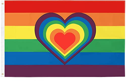 TRIXES Drapeau en forme de cœur LGBTQIA2 + Drapeau arc-en-ciel, drapeau de la gay fierté, cadeaux LGBTQ, accessoires LGBT, cadeaux gay