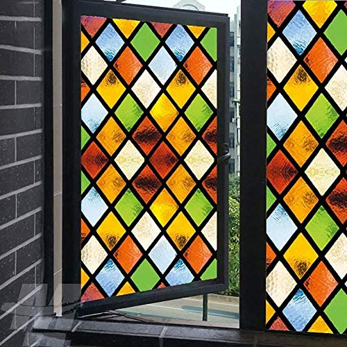 LXDWEI Église européenne Fenêtre Film Intimité et Protection Contre la Lumière Décoratif Auto-Adhésif Autocollant de Fenêtre Aspect Givré Statique pour Bureau à Domicile (40x100cm)