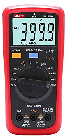 UNI-T Multimeter UT136B+/UT136C+ Digital Multimeter Tester AC DC Voltmeter Ammeter Ohm Capacitance HFE Diode/Transistor Tester