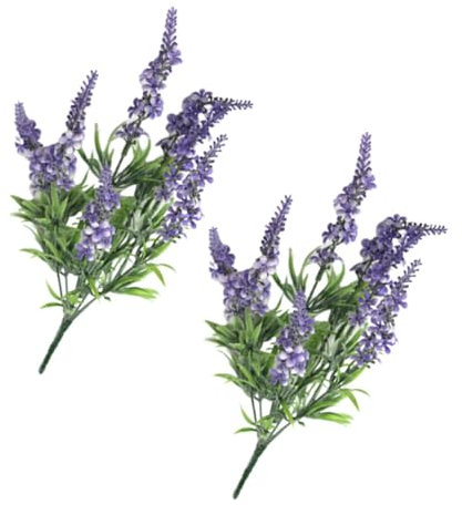 TOPBATHY 2St Mini-künstliche Pflanzen künstliche Blumengirlande Kunstpflanzen Fußballperlen Dekor Fotografie-Requisiten Simulation Pflanzenschmuck Lavendel schmücken Strauß Violett