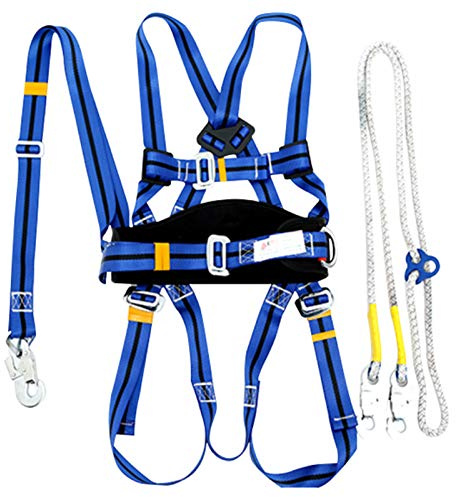 SwaYve Safety Harness with Lanyard, 5 Point Fall Arrest Safety Harness, Construction Harness, Scaffold Construction Work Fall Protection Harness