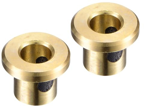 Kozelo 2pcs Flange Sleeve Bearing - Brass, Plain Bearing, 5mm Bore x 9mm OD x 10mm Length, 14mm Flange, 2mm Thickness, Wrapped Oilless