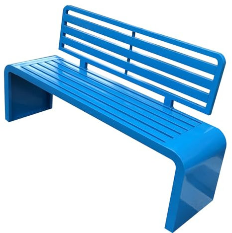 Zwei-Personen-Außenbank aus Metall, Terrassen-Gartenbank aus Gusseisen, Gartenmöbel-Parkbank für Terrasse, Rasen, Balkon, Hof, Veranda, Poolrand, Garten ( Color : Blue , Size : 100*40*83cm/39*16*33 in