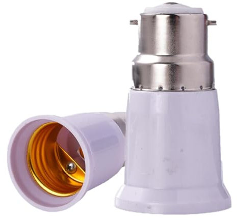 B22 to E27 Socket Converter, B22 to E27 Adaptor, B22 to E27 Switch Lamp Holder, B22 to E27 Lamp Light Bulb Base Socket Converter Adaptor Lamp Holder for LED Bulbs Incandescent Bulbs CFL Bulbs