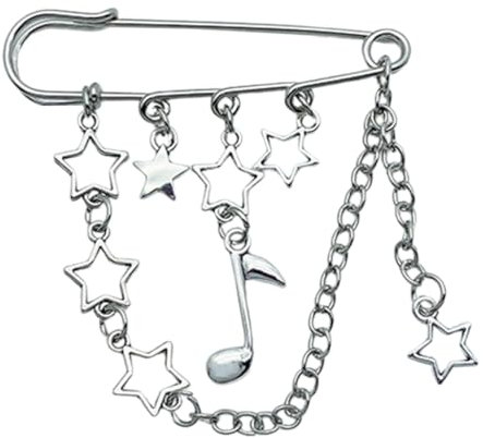 xbiez Coole Broschen mit Stern-Anhänger, Sicherheitsnadel für Frauen, Kreuzquasten, Kette, große Nadel, Schnalle, Stecknadeln, Schmuck, Tasche, Rucksack, Dekoration, Metall