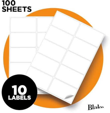 Blake PFW | etiquetas autoadhesivas para envío 10 etiquetas por hoja | 1000 unidades | 100 hojas | etiquetas para dirección de envío | compatibles con impresora láser | etiquetadora | LAB A41-10PE