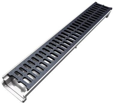 Canaletta Scolo Acqua Piovana Canale di Scarico in Plastica a Forma di U Con Tavola, Drenaggio per Pozzetto Passante per Patio, Grondaia Esterna Rimovibile Lunga 24 Pollici(60x10x4cm/23.6x3.9x1.6in)