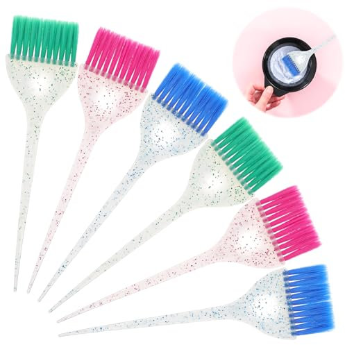 TIESOME Haarfärbe Bürste, 6 Stück Pinsel Haare Färben, Friseur Pinsel Haare Färben Zubehörfärben Friseur Zubehör Haarpinsel Zum Haare Färben Applikator Werkzeuge für Auftragen Haarfarbe