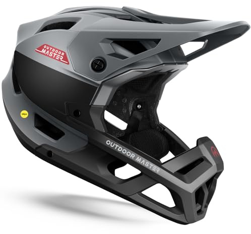 OutdoorMaster MIPS Full Face Mountain Bike Helmet for Men & Women - Two Removable Chin Pad, Ventilation Lightweight - Racing Downhill DH BMX MTB Helmet