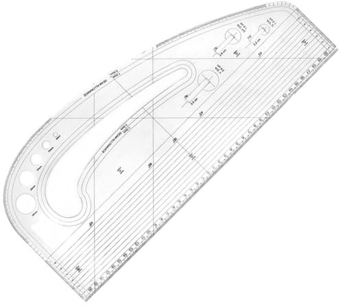Regla de curva francesa para fabricación de patrones, regla de curva francesa para fabricación de patrones, regla de curva con curva de coma, regla de costura, regla de costura acrílica para diseña