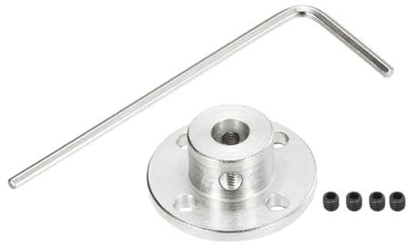 QUARKZMAN 4 Pz 7mm Accoppiamento a Flangia Connettore Albero Rigido Modello Accoppiatore Accessorio per Albero con Mini Chiave Esagonale e Vite di Fissaggio, Argento