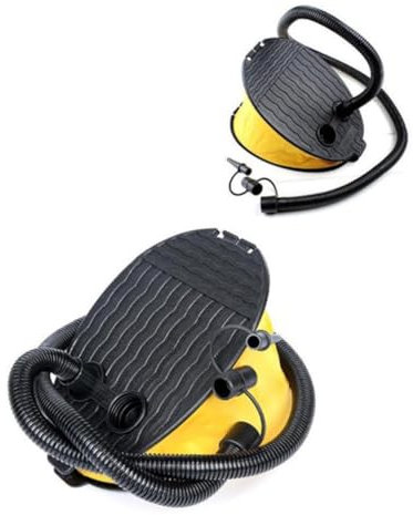 GAROZATION Balg Fußpumpe Aus Kunststoff Manuelle Fußluftpumpe Mit 3 Ventiladaptern Kompakt Für Luftmatratzen Camping Und Aufblasbare Boote