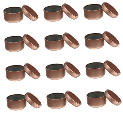 HOMSFOU 12pcs Empty Tin Candle Jars Balm Containers Candle Holder Jars for DIY Making Made of Tinplate Cans Suitable for Christmas Storage Tins and Spices