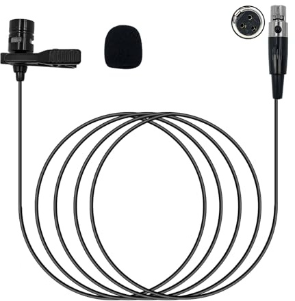 NewTH Lavalier - Micrófono de solapa con cable con clip Lav, micrófono de condensador unidireccional para transmisor inalámbrico AKG (conector TA3F Mini XLR de 3 pines solo para AKG)