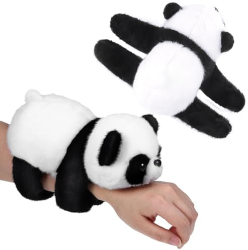 MEZHEN Panda snap armband barn panda mjuk leksak snäpparmband panda gosedjur snap armband mjuk leksak smällande armband souvenir barnfödelsedag födelsedag