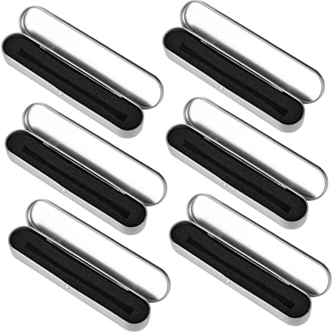 Gadpiparty Tinplate Pencil Case Portable Metal Pencil Organizer Student Pen Organizer Hinged Flip Cover for School and Household Pen Supplies Storage