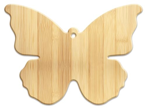 WEBEEDY Butterfly Shaped Bamboo Wood Chopping Board Small Charcuterie Boards Kitchen Decor Durable Wood Cutting Boards for Kitchen with Hanging Hole for Cheese, Fruit, Vegetable, Housewarming Gift