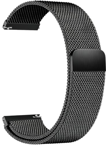 Aurrain 22 mm klockarmband i rostfritt stål för Galaxy Watch3 45 mm/46 mm/GearS3Frontier/S3Classic/Garmin Venu2/Venu3/Forerunner265 255/255Music/745/WatchGT4 46 mm GT4Pro, unisex ersättningsarmband.