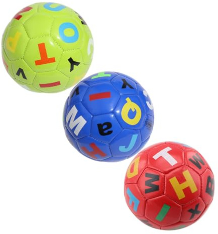GARVALON Balón De Fútbol Inflable para Niños Pequeños, Set De 3 Balones De Juguete En PVC, Color Aleatorio, Adecuado para Juegos Al Aire Libre y Actividades Recreativas Infantiles