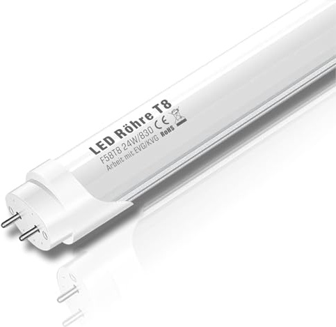 IHYCTV LED Röhre 150cm, 24W, 3885 Lumen, G13 T8, EVG/KVG/VVG Kompatibel, 3000K Warmweiß, 4er Pack