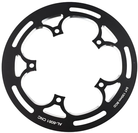 NiuLumea Kettenblattschutz für BCD 130 mm 50-54T Single für Ring, Aluminiumlegierung, 235 mm Durchmesser, für 50/51/52/53/54 Zähne Kettenblätter, für Rot/Schwarz/Silber/Gold
