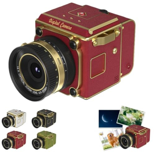 4K Dual-Lens Retro Digital Camera - Portable Mini Vlogging Camera, Retro Mini Ccd Cameras, CCD Cameras with 16X Digital Zoom, Video Recording,OTG Share,for Beginners Content Creators