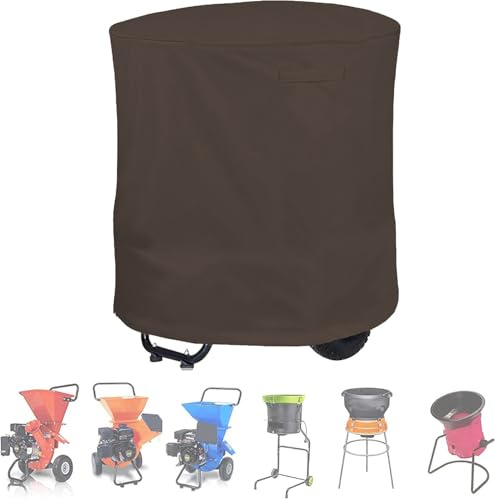 Small Wood Chipper Cover for DR PRO 300 2012-2022, Water Dust Resistant, Outdoor Protection for Compact Chippers, Fits Most Mini Chippers,C Coffee
