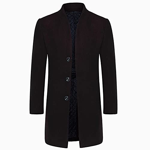 YOUTHUP Abrigos para Hombre Sobretodo de Invierno de Lana Trenca Abrigo Slim Fit Chaqueta, Rojo(Diseño 2), XS