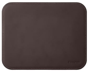 Eglooh - Herms - Mauspad aus Leder Dunkel Braun cm 25x20 - Mousepad für Schreibtisch und Büro, handwerkliche Nähte und abgerundeten Kanten - Made in Italy