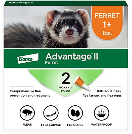 Advantage II Ferret Vet-Recommended Flea Treatment & Prevention | Ferret 1+ lbs. | 2-Month Supply