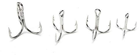 TuToy 100Pcs Fishing Hook Sharpened Treble Hooks 5 Size 2/4/6/8/10 Fishhook Tackle - #6