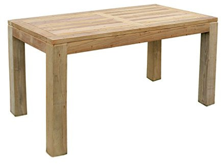 FineHome Massiver XXL Gartentisch aus Teakholz Esstisch Teaktisch Massivholz Indoor sowie Outdoor 180x90x75cm