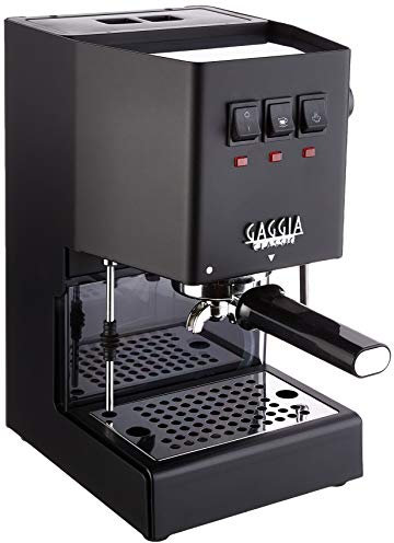 Gaggia Classic E24 Evo Pro Manual Espresso Coffee Machine Maker with Brass Boiler & Solenoid Valve - Thunder Black