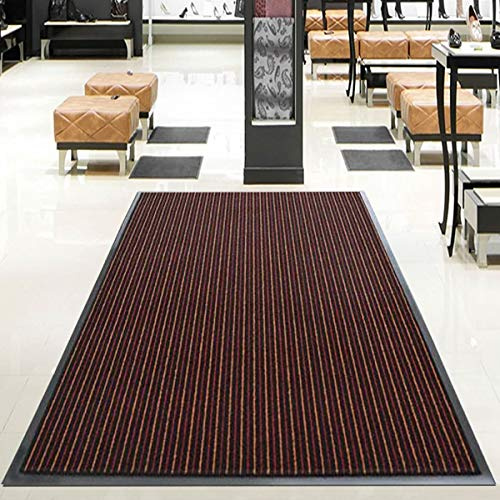 Floordirekt Schmutzfangmatte Tango | Türmatte für Private & gewerbliche Eingangsbereiche | Streifen-Design | Eingangsmatte in 4 Farben & 3 Größen (90 x 120 cm, Rot)