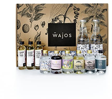 WAJOS Gin Tasting 1 | online Tasting mit Gin Probierset & Video | Gin Tasting zu hause | Gin Geschenk | Geschenke für Gin Liebhaber I Perfekte Geschenkidee