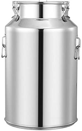 WSAH 201 Cubo de Leche de Granja de Acero Inoxidable 16 capacidades Latas de Transporte Cubeta de Vino Olla de lechería Jarra de Mano Recipiente de Almacenamiento hermético con Tapa sellada / 100L