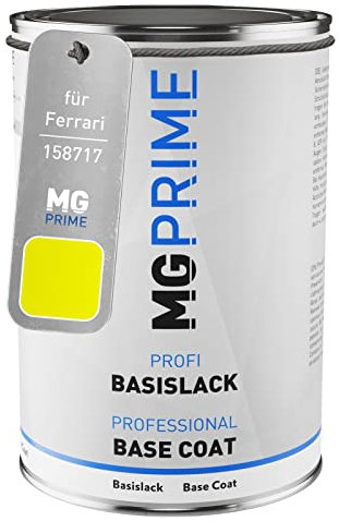 MG PRIME Vernice per auto Barattolo pronto all’uso per Ferrari 158717 Giallo Fluo Vernice di base 1,0 litri 1000ml