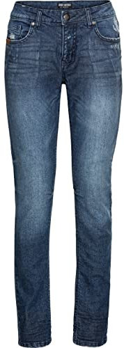 Spirit Motors Slim Mid Miley Damen Jeans, Motorradhose Motorradjeans mit Protektoren blau 36/32