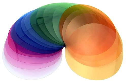 Godox V-11T 6.3cm Round Head Colour Correction Gel Set Lighting Gels Colour Correction Filter Photography Lightbox Diffuser Color Overlays for Spotlight Transparent
