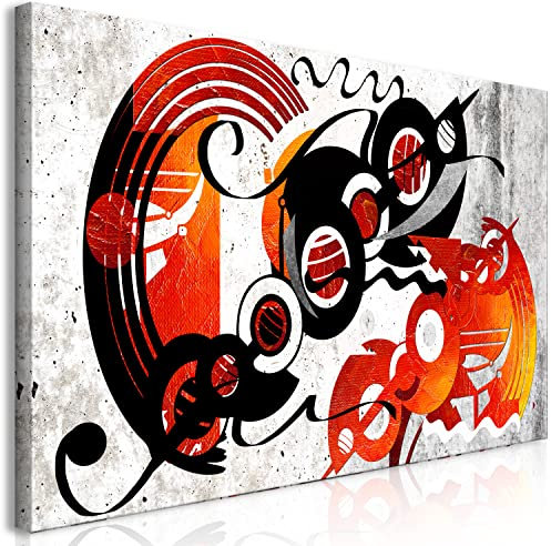 murando - Akustikbild Abstrakt a'la Kandinsky 80x40 cm Bilder Akustikschaum Hochleistungsschallabsorber Schallschutz Leinwand 1 tlg Wandbild Raumakustik Schalldämmung l-A-0022-b-a