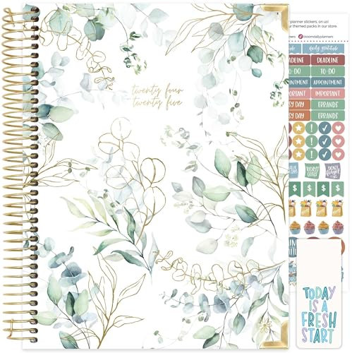 Hardcover bloom daily planners 2024–2025 (21,6 x 27,9 cm) akademischer Jahresplaner (Juli 2024–Juli 2025), Passions-/Ziel-Organizer, monatliches und wöchentliches inspirierendes Agenda-Buch,