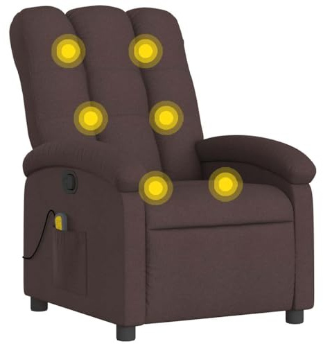 vidaXL Massagesessel Dunkelbraun Stoff