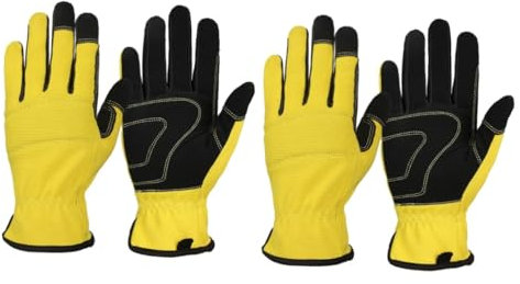 Amosfun 2paare Gartenhandschuhe Für Herren Und Damen Atmungsaktive Schützende Arbeitshandschuhe Xl Gelb Für Gartenarbeit Reparatur Und Mehr
